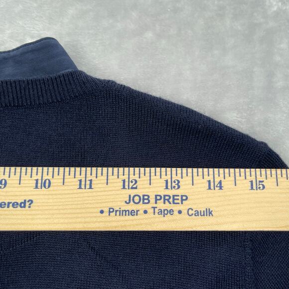 Club Monaco Sweater Top Womens Small Wool Blend Navy Twofer Layered Blouse - Picture 9 of 16